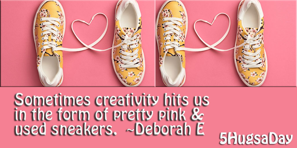 Let the Creativity Hit You in Pretty Pink and Old Sneakers via @5hugsaday | 5HugsADay.com